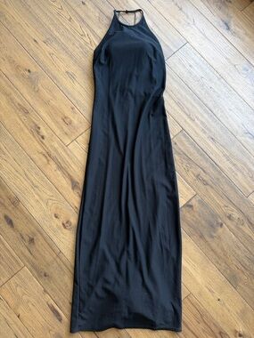 Jessica McClintock Black Halter Maxi Dress